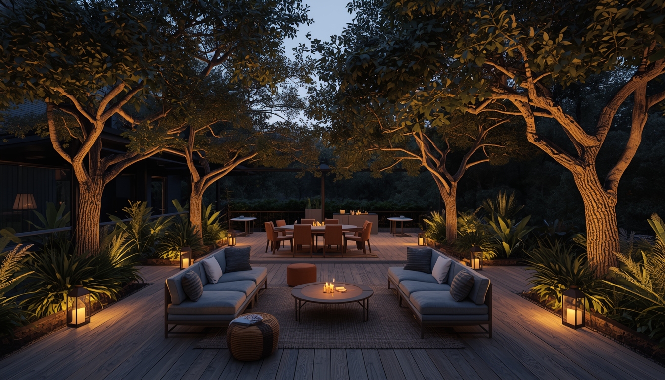 Peaceful evening setting with soft lighting and comfortable space